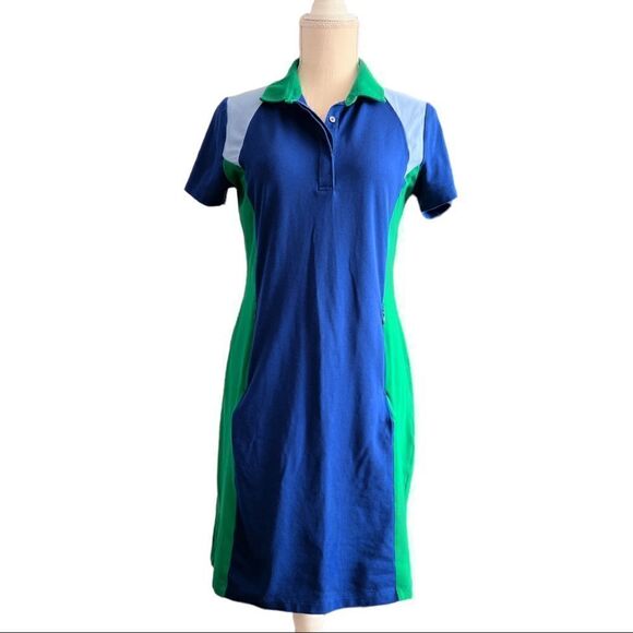 Tory Sport Color Block Pique Polo Dress - Picture 2 of 7